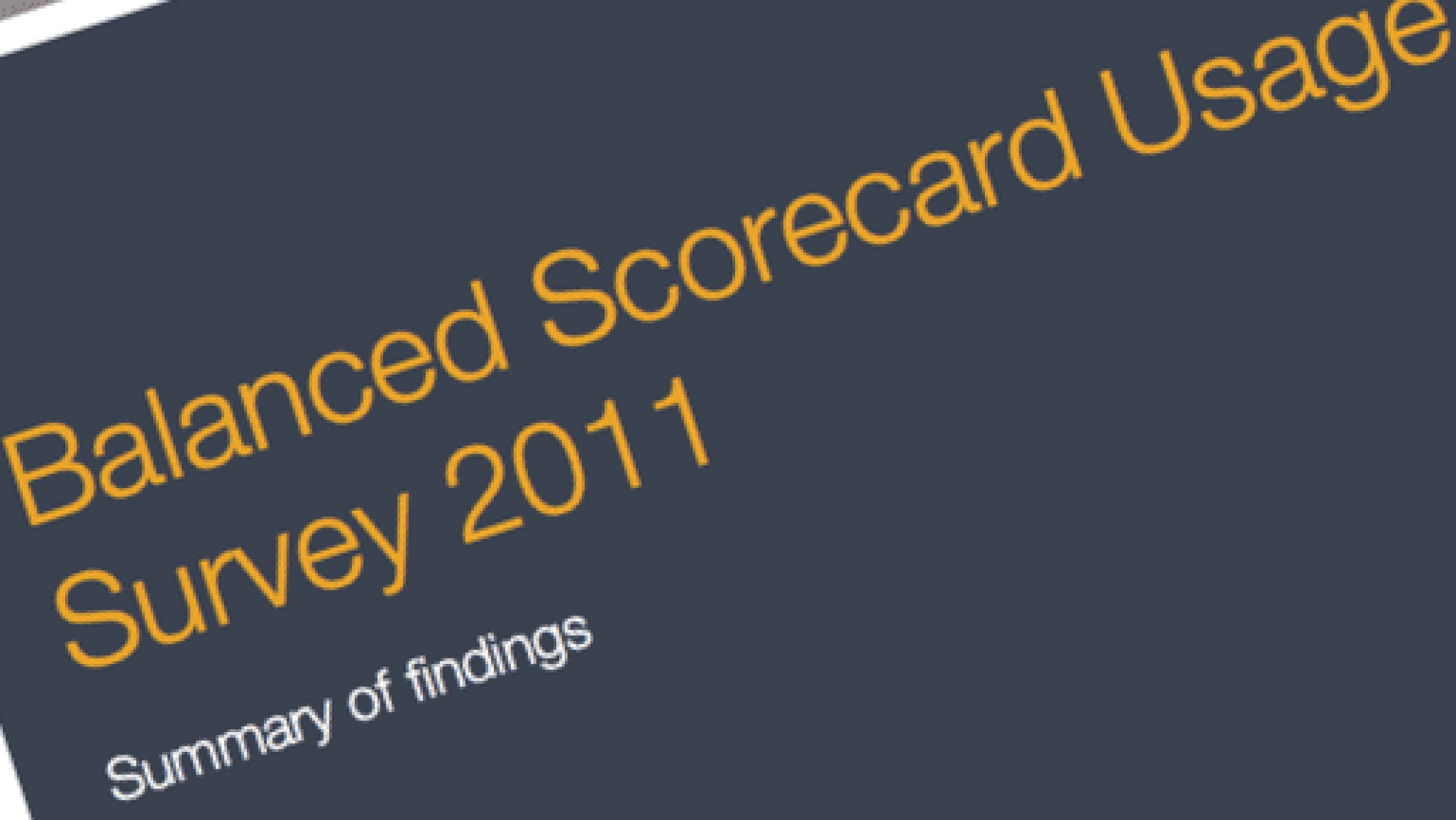 2011 Balanced Scorecard Usage Survey image